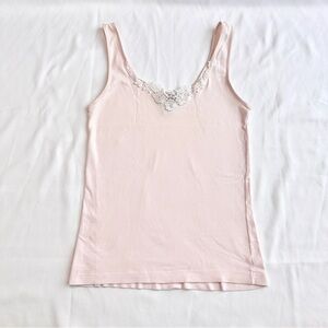 Nordstrom Intimates Coquette Vintage Floral Crochet Trim Tank 🪽Size Small